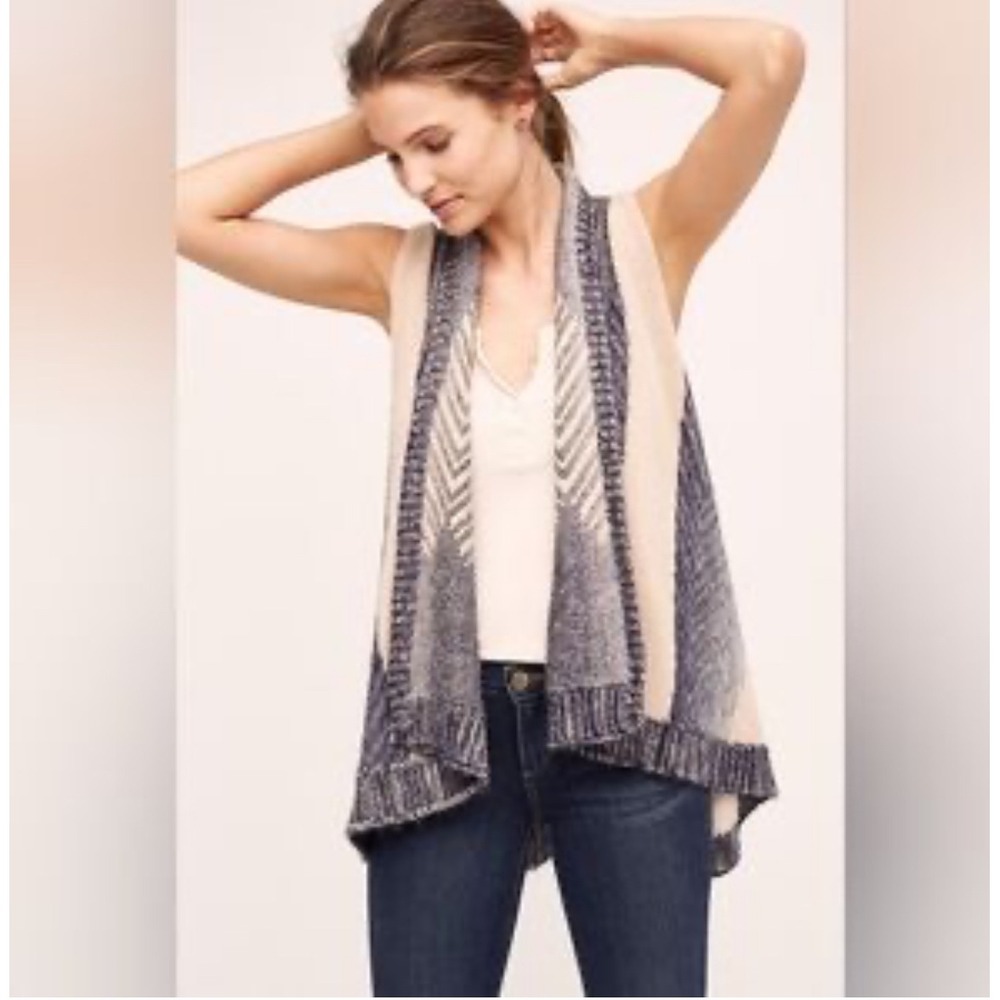 Sleeping on Snow Knit Sweater Vest Open Front Sleeveless‎ Cardigan XS/S